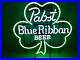 Pabst-Blue-Ribbon-Clover-Beer-Neon-Light-Sign-17x14-Man-Cave-Glass-Handmade-01-qst