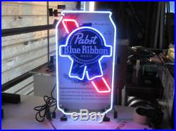 Pabst Blue Ribbon Real Neon Beer Sign Of Giant 12 Oz Can Pbr Man Cave Legit Bar