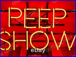 Peep Show Live Nudes Beer Neon Sign 20x16 Light Lamp Windows Bar Pub Glass