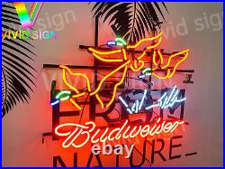 Pheasant Duck Welcome Hunters Beer 20x16 Neon Light Sign Lamp Open Wall Decor