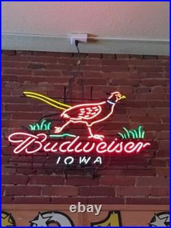 Pheasant Iowa 20x16 Neon Sign Lamp Light Visual Beer Bar Pub Wall Decor V1