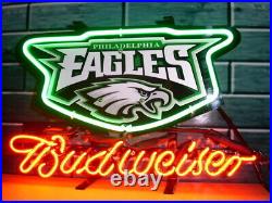 Philadelphia Eagles Beer Logo 20x16 Neon Light Sign Lamp Man Cave Wall Decor