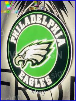 Philadelphia Eagles LED 3D Neon Sign 16x16 Light Lamp Beer Bar