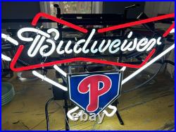 Philadelphia Phillies Sports Man Cave Beer 20x16 Neon Sign Lamp Light Glass