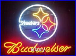 Pittsburgh Steelers Beer Football 20x16 Neon Light Sign Lamp Bar Wall Decor