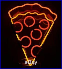 Pizza Slice Neon Light Sign Lamp Beer 17 Real Glass Acrylic Man Cave Decor Bar