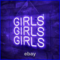 Purple GIRLS GIRLS GIRLS Artwork Beer Neon Sign Boutique Vintage Decor Porcelain