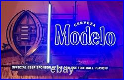 RARE Modelo Cerveza Beer College Football Chasing LED Neon Light Sign 32x 20