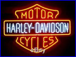 RARE New Harley Davidson HD Motorcycle Bike Real Glass Neon Sign Beer Bar Light