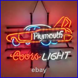 Racing Car Light Beer Neon Sign 20x16 Bar Lamp Hanging Decor Artwork Glass EY