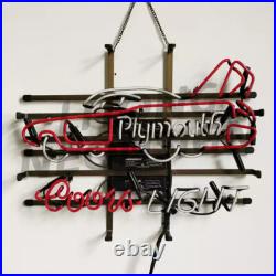 Racing Car Light Beer Neon Sign 20x16 Bar Lamp Hanging Decor Artwork Glass EY