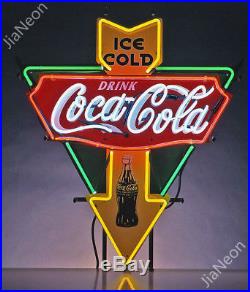 Rare COCA COLA ICE COLD DRINK Garage Shop Retro REAL NEON SIGN BEER BAR LIGHT