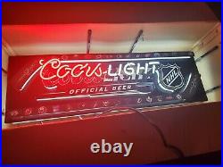 Rare Coors light NHL hockey beer neon bar sign mancave new pub display garage