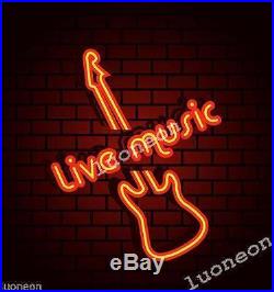 Rare LIVE MUSIC Beer Real Glass Beer Bar Handcrafted Neon Light Sign FAST SHIP