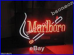 Rare Marlboro Cigarettes And Match Smoke BEER BAR REAL NEON LIGHT SIGN Free Ship