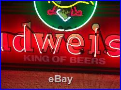 Rare Neon 5 Foot Budweiser Beer Distributor's Sign Perfect Working Condition