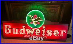 Rare Neon 5 Foot Budweiser Beer Distributor's Sign Perfect Working Condition