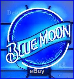 Rare New Blue Moon Beer Bar Neon Sign 19x15 with HD Vivid Printing Technology