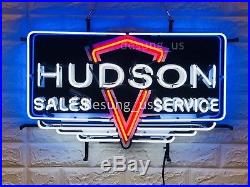 Rare New Hudson Sales Service Beer Light Neon Sign 24 with HD Vivid Printing