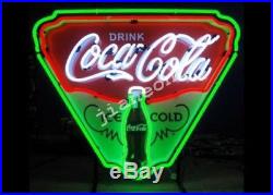 Rare New Ice Cold Coca Cola Soda Drink Shop Shield REAL NEON SIGN Beer Bar LIGHT