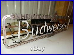 Rare Vintage 1930's Budweiser Beer Neon Lighted Sign Anheuser-Busch St Louis