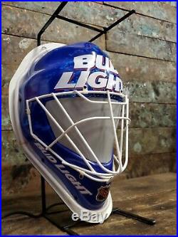 Rare Vintage NHL Bud Light Hockey Mask Beer Sign Neon