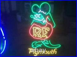 Rat Fink RF Rod Plymouth Beer 20 Neon Light Sign Lamp Bar Wall Decor Gift