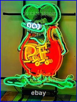 Rat Fink Rat Hot Rod RF 20x16 Neon Sign Light Lamp With HD Vivid Printing