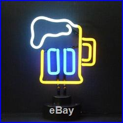 Real Neon sign Cold Beer Mug Bar Game room Pong Table shelf lamp light Man Cave