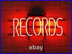 Records Red Neon Light Sign 20 Lamp Glass Space Decor Hanging Beer Bar UY