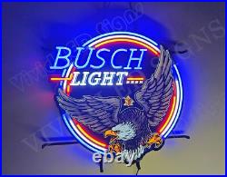 Retro Bald Eagle Beer Bar 24x20 Vivid LED Neon Sign Light With Dimmer