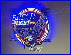 Retro Bald Eagle Beer Bar 24x20 Vivid LED Neon Sign Light With Dimmer