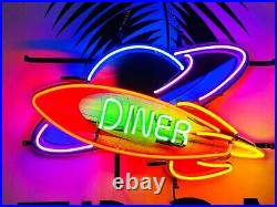 Rocket Diner Logo 20x15 Neon Light Lamp Sign With HD Vivid Printing Beer AA