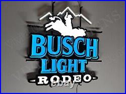 Rodeo Cowboy Beer Lager 24 Vivid LED Neon Sign Light Lamp With Dimmer VL