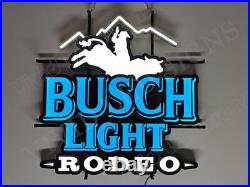 Rodeo Cowboy Bull Riding Beer 24x20 Vivid LED Neon Sign Light With Dimmer