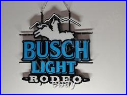 Rodeo Cowboy Bull Riding Beer 24x20 Vivid LED Neon Sign Light With Dimmer