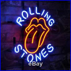 Rolling Stone Beer Bar Bistro Workshop Wall Window Decor Neon Sign Light Room