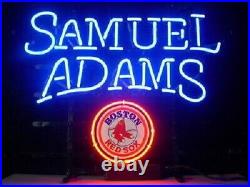 Samuel Adams Beer Boston Red Sox 20x16 Neon Lamp Light Sign Wall Decor Bar