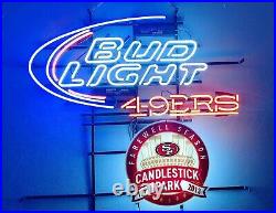 San Francisco 49ers Candlestick Park Neon Light Lamp Sign 32x32 Beer Bar