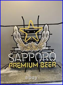 Sapporo Imported Beer Neon Sign 20x23 Light Bar Mancave Den Cocktail
