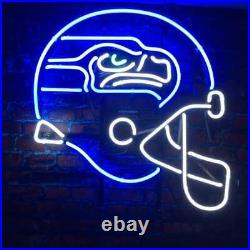 Seattle Seahawks Helmet Neon Light Sign 20x16 Beer Bar Lamp Display Glass