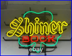 Shiner Bock Beer Clover Texas 20x16 Neon Light Sign Lamp Bar Wall Decor Pub