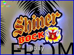 Shiner Bock Beer Ram Texas 3D LED 20 Neon Light Sign Lamp Bar Wall Decor