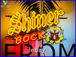 Shiner Bock Beer Ram Texas Lamp Neon Light Sign 20x14 With HD Vivid Printing