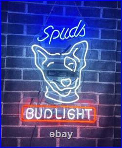 Spuds Mackenzie Beer Acrylic 20x16 Neon Lamp Light Sign Wall Decor Bar Open