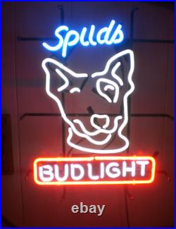 Spuds Mackenzie Beer Lager 17x14 Neon Light Sign Lamp Real Glass Bar Decor