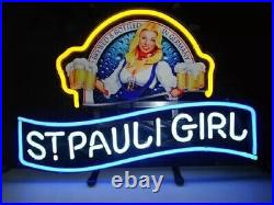 St Pauli Girl Beer 17x14 Neon Sign Lamp Light Gift Show Man Cave Bar Wall EM