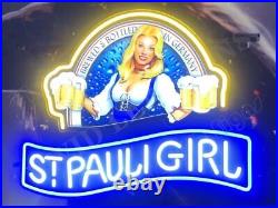 St. Pauli Girl Beer Bier 24x20 Vivid LED Neon Sign Light Lamp With Dimmer