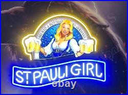 St. Pauli Girl Beer Bier 24x20 Vivid LED Neon Sign Light Lamp With Dimmer