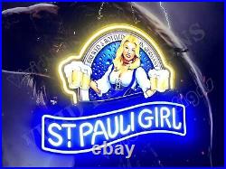 St. Pauli Girl Beer Bier 24x20 Vivid LED Neon Sign Light Lamp With Dimmer